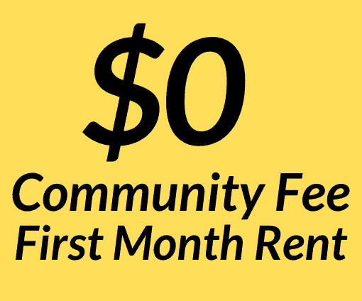 Discount Pop up $0 Community Fee