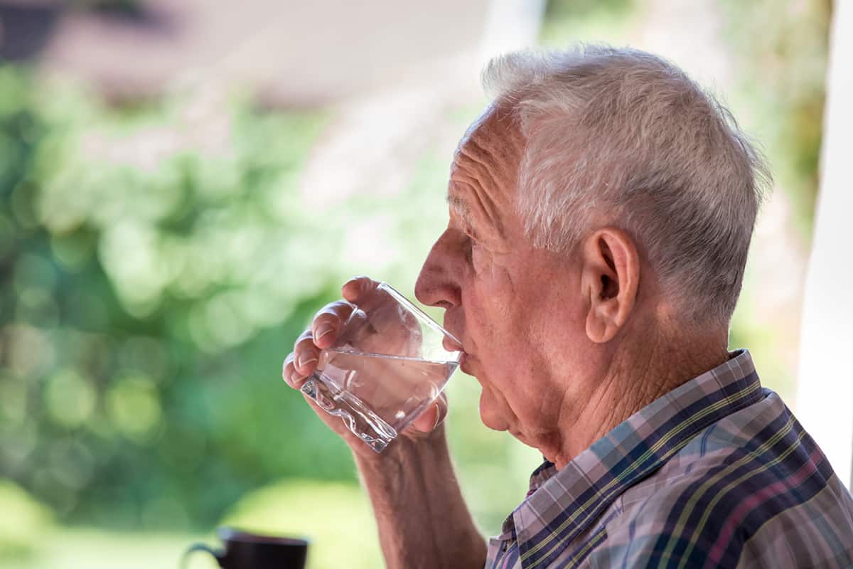 Senior Man drinking water